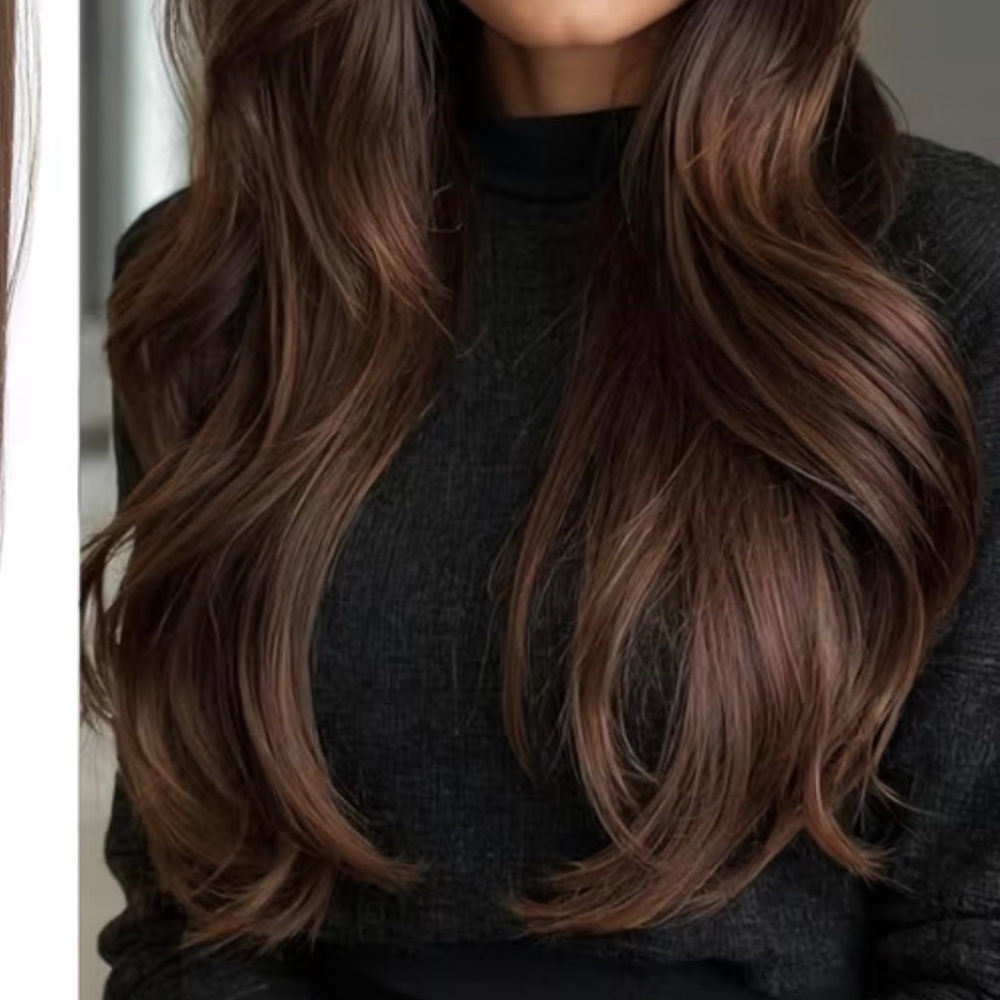 24” Reddish Brown Wavy Hair Topper 4 Clips - Picture 2 of 4